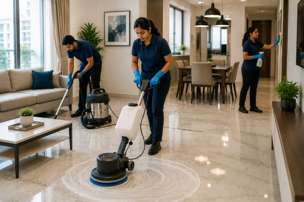Professional floor cleaning services in Guntur by Haimi Cleaning Services