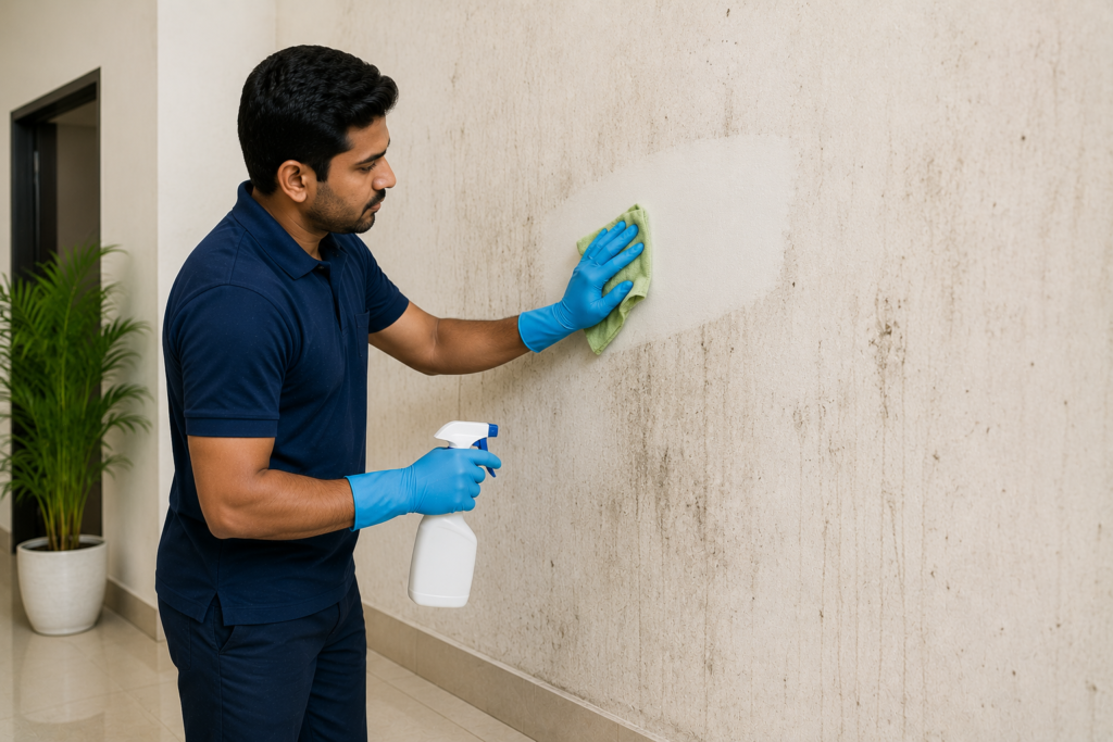 Professional wall cleaning services in Guntur by Haimi Cleaning Services
