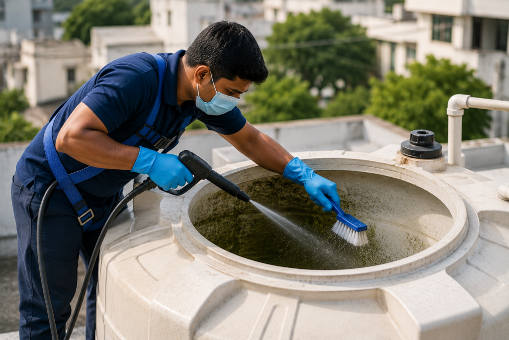 Professional water tank cleaning services in Guntur by Haimi Cleaning Services
