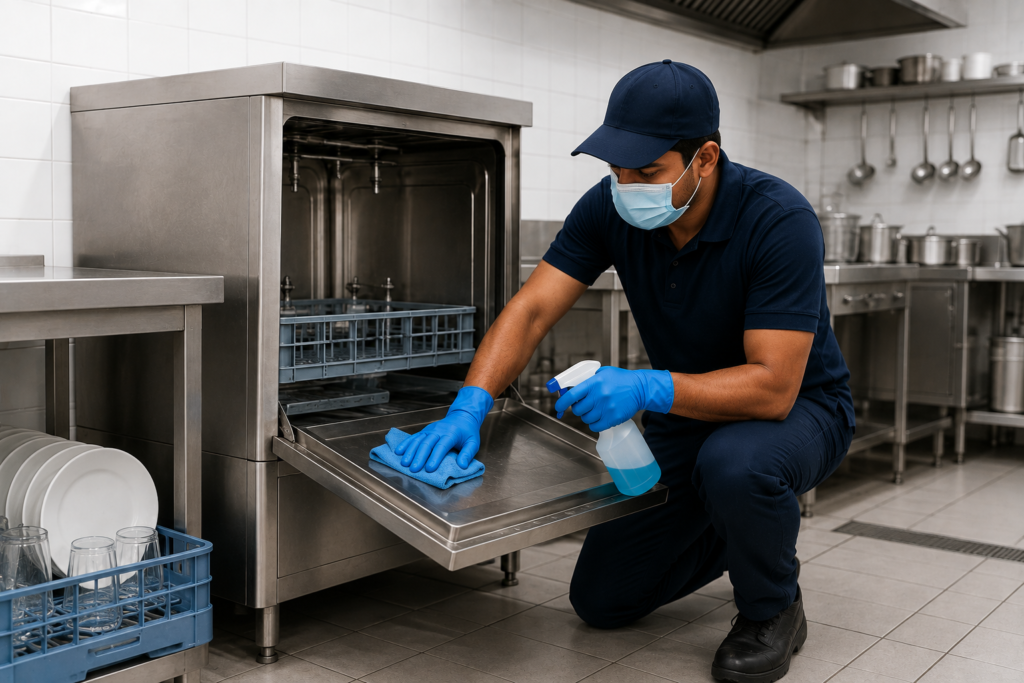 Professional commercial dishwasher cleaning services in Guntur by Haimi Cleaning Services