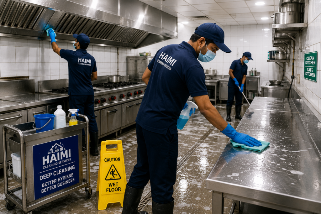 Professional commercial kitchen deep cleaning services in Guntur by Haimi Cleaning Services