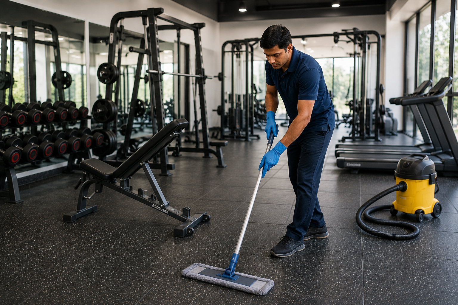 Professional gymnasium cleaning services in Guntur by Haimi Cleaning Services
