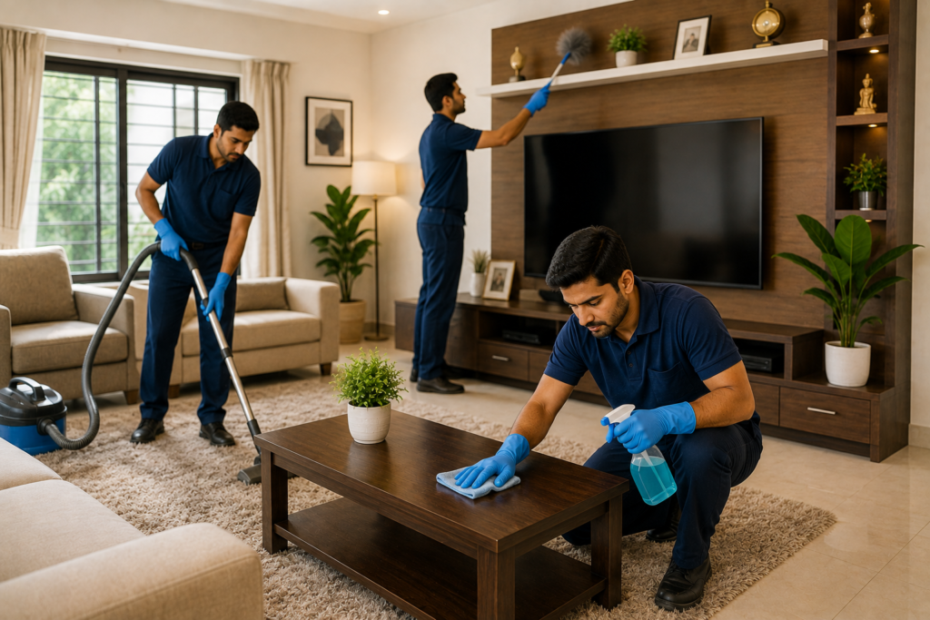 Professional living room deep cleaning services in Guntur by Haimi Cleaning Services