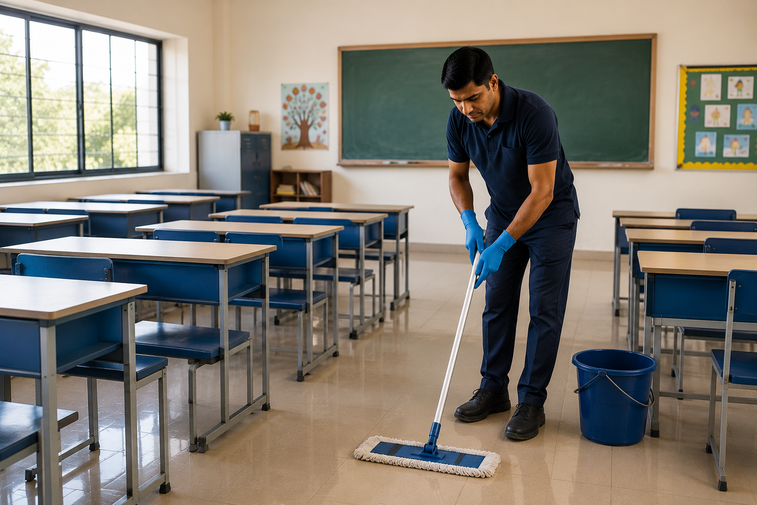 Professional school cleaning services in Guntur by Haimi Cleaning Services