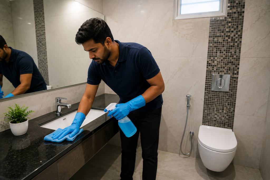 Washroom cleaning services in Guntur by Haimi Cleaning Services
